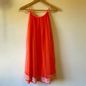 Vintage 60s ~ 70s Sheer Slip w/ Lace Trim